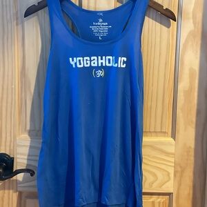 Blue Yogaholic Tank Top